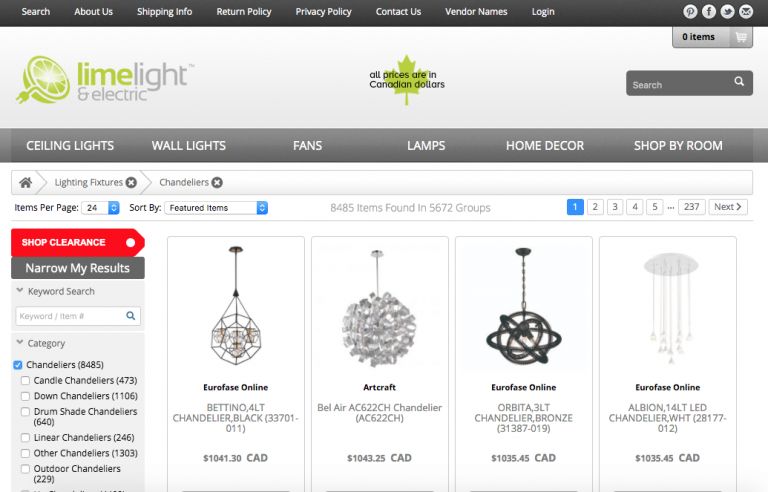ichooselime.com online lighting store